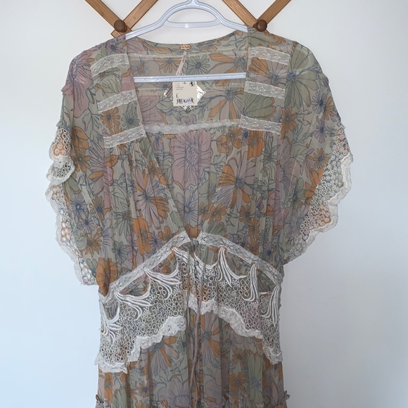 FREE PEOPLE Field of dreams top/dress ivory - Picture 4 of 8